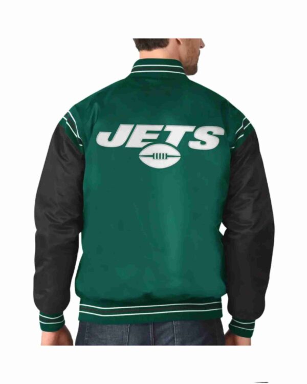 Green&Black New York Jets Satin Varsity Jacket