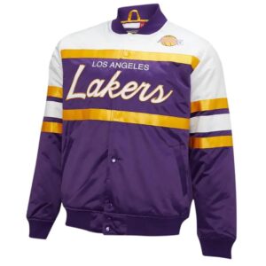 Purple Los Angeles Lakers Hardwood Classics Satin Full-Snap Jacket