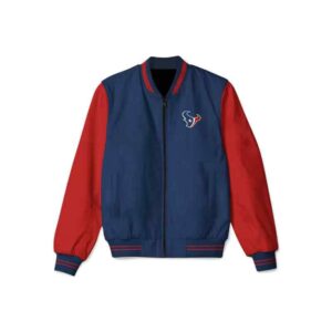 Houston Texans NFL Blue And Red Bomber Jacket Houston Texans NFL Blue And Red Bomber Jacket