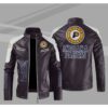 Indiana Pacers Block Brown White NBA Leather Jacket