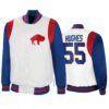 Jerry Hughes Buffalo Bills NFL White Satin Jacket