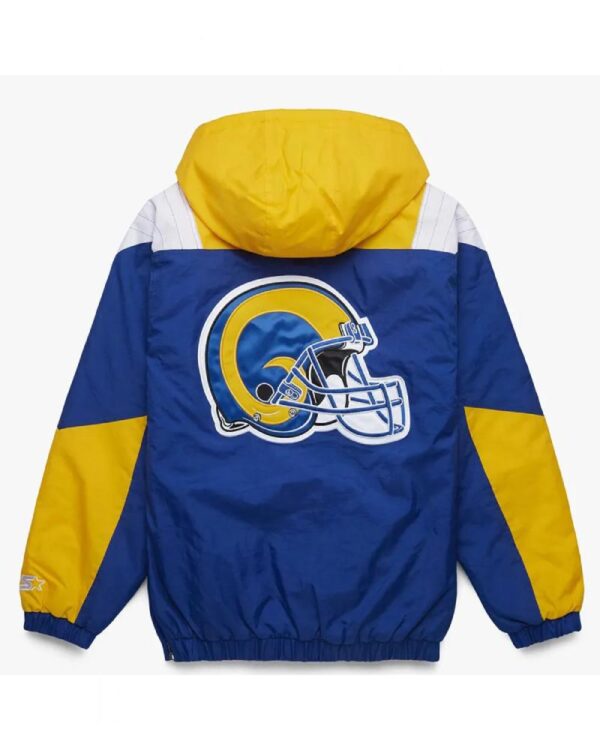 Starter Los Angeles Rams Yellow and Blue Hooded Pullover Jacket