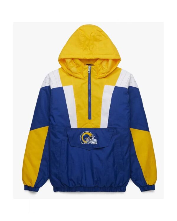 Starter Los Angeles Rams Yellow and Blue Hooded Pullover Jacket