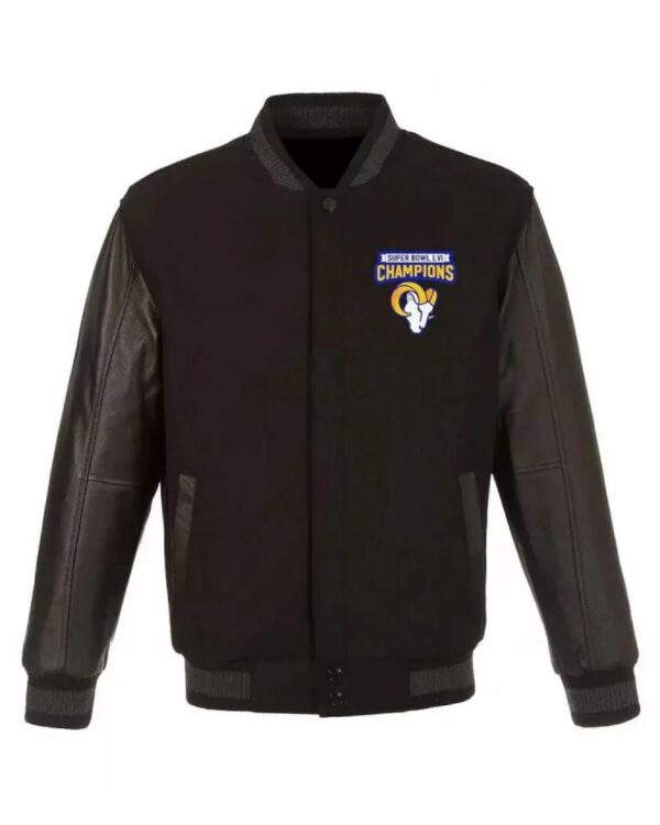 LA Rams Super Bowl LVI Champions Varsity Black Jacket