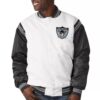 Las Vegas Raiders Historic Logo Renegade Satin Varsity Jacket