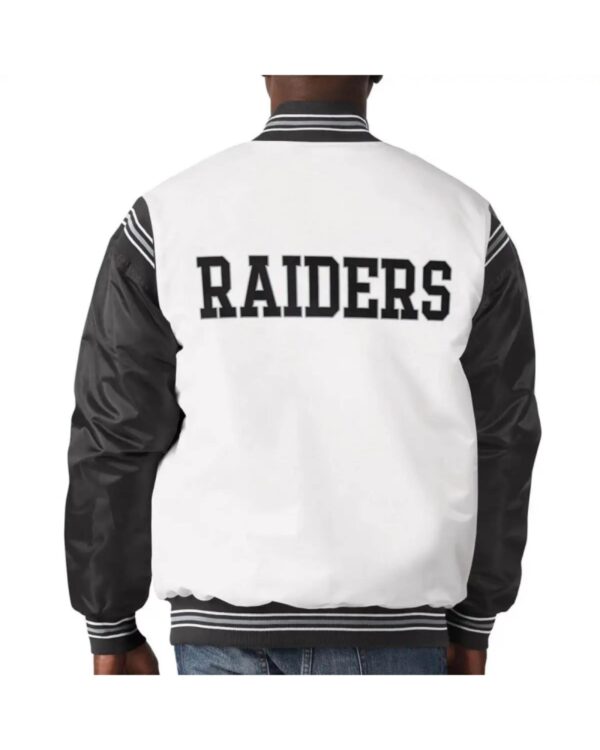 Las Vegas Raiders Historic Logo Renegade Satin Varsity Jacket