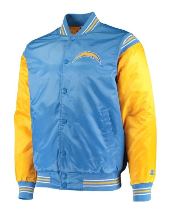 LA Chargers Light Blue and Yellow Satin Jacket