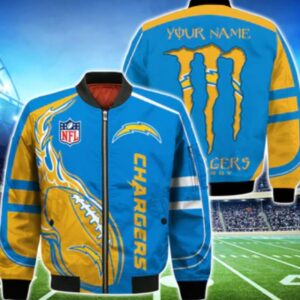 Los Angeles Chargers Jackets Mens Monter Energy Custom Name
