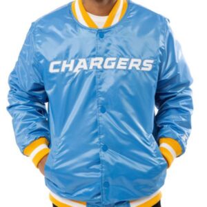 Starter Los Angeles Chargers Light Blue Bomber Jacket