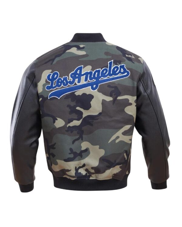 Los Angeles Dodgers Camo Logo Printed Varsity Jacket