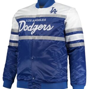 Royal/Gray Los Angeles Dodgers Coaches Satin Full-Snap Jacket