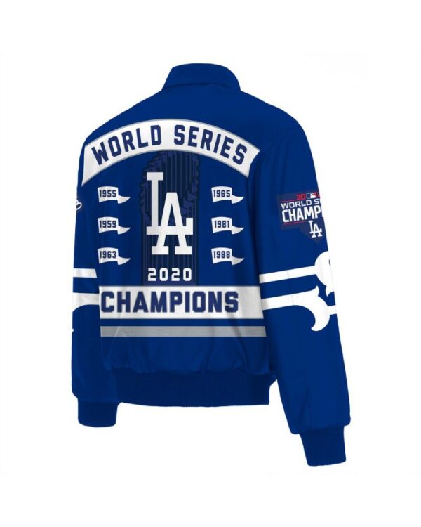 Los Angeles Dodgers JH Design 2020 World Series Champions Full-Snap Leather Jacket - Royal