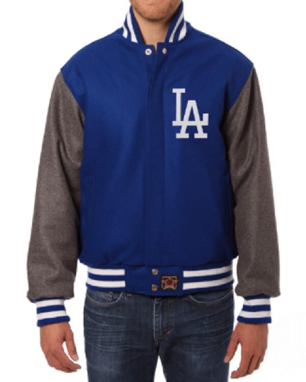 Los Angeles Dodgers Two-Tone Woolen Bomber Jacket