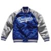 Los Angeles Dodgers Blue and Grey Varsity Satin Jacket