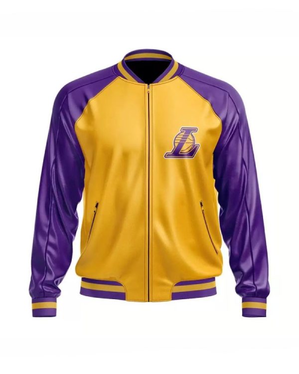Los Angeles Lakers NBA Leather Bomber Jacket