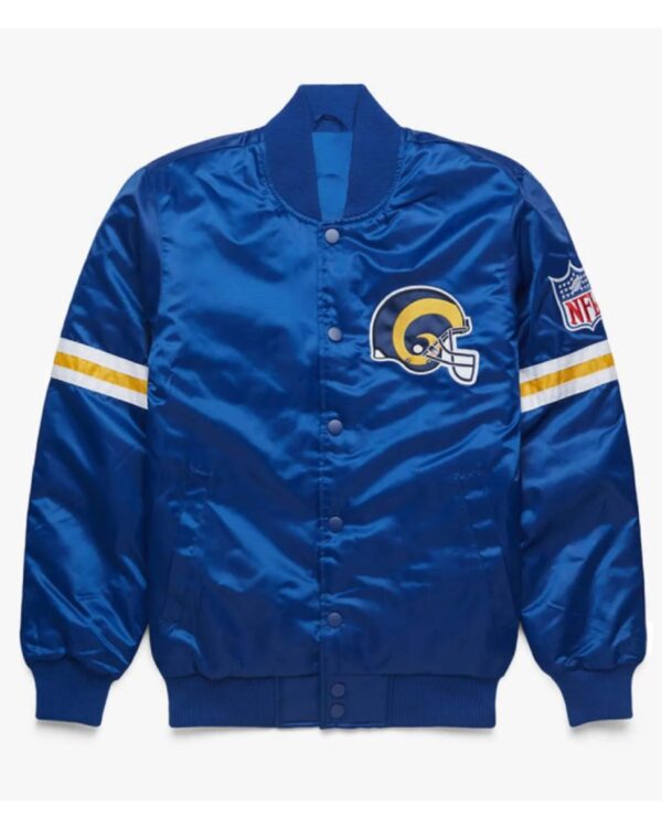 Starter Bomber Los Angeles Rams Satin Royal Blue Jacket
