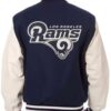 NFL Los Angeles Rams White and Blue Varsity Letterman Jacket