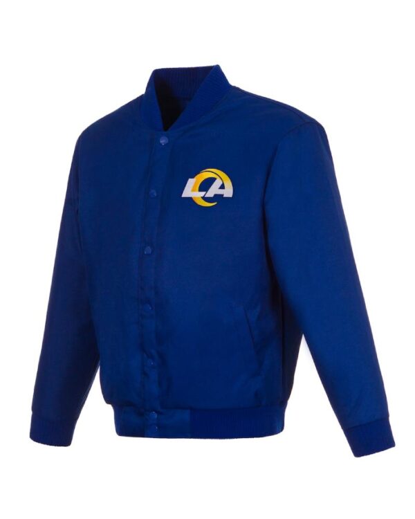 Men's JH Design Royal Los Angeles Rams Poly-Twill Varsity Jacket
