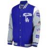 Men's Los Angeles Dodgers G-III Sports by Carl Banks Royal/Gray Franchise Full-Snap Varsity Jacket