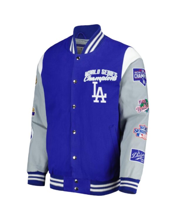 Men's Los Angeles Dodgers G-III Sports by Carl Banks Royal/Gray Franchise Full-Snap Varsity Jacket