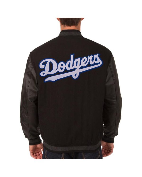 Los Angeles Dodgers JH Design Black Wool & Leather Jacket