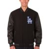 Los Angeles Dodgers JH Design Black Wool & Leather Jacket