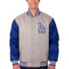 Los Angeles Dodgers JH Design Gray/Royal Poly Twill Jacket
