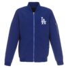 Men's Los Angeles Dodgers JH Design Royal Lightweight Nylon Bomber Jacket