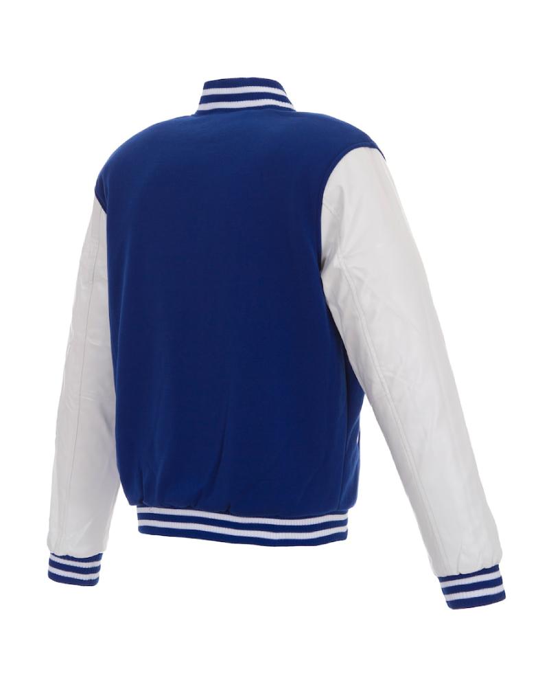 Full-Snap Los Angeles Dodgers Royal Blue and White Varsity Jacket