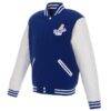 Men's Los Angeles Dodgers JH Design Royal/White Reversible Full-Snap Fleece Jacket