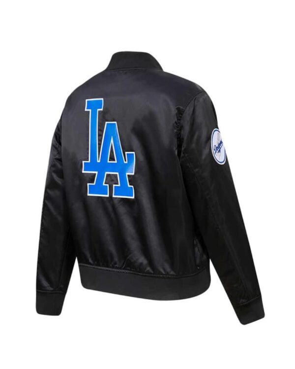 Los Angeles Dodgers Pro Standard Black Satin Full-Snap Varsity Jacket