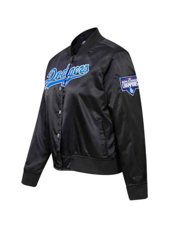 Los Angeles Dodgers Pro Standard Black Satin Full-Snap Varsity Jacket