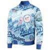 Los Angeles Dodgers Pro Standard Royal Allover Print Satin Full-Snap Jacket