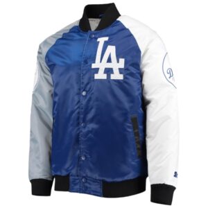  Los Angeles Dodgers Starter Royal/Gray Varsity Tri-Color Satin Full-Snap Jacket