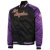 Los Angeles Lakers Mitchell & Ness Black/Purple Hardwood Classics Reload 3.0 Raglan Full-Snap Satin Jacket