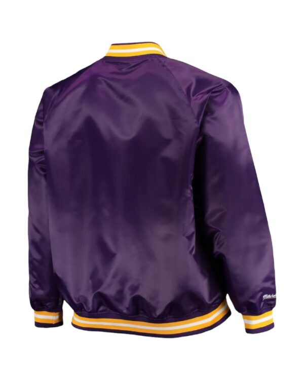 Los Angeles Lakers Mitchell & Ness Purple Big & Tall Hardwood Classics Raglan Satin Full-Snap Jacket