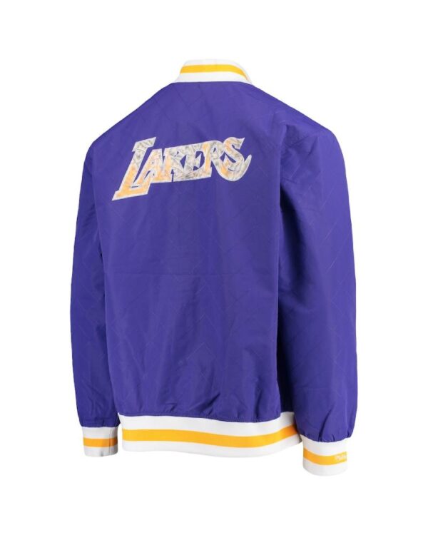 Lakers Mitchell & Ness Purple Hardwood Classics 75th Anniversary Authentic Warmup Full-Snap Jacket