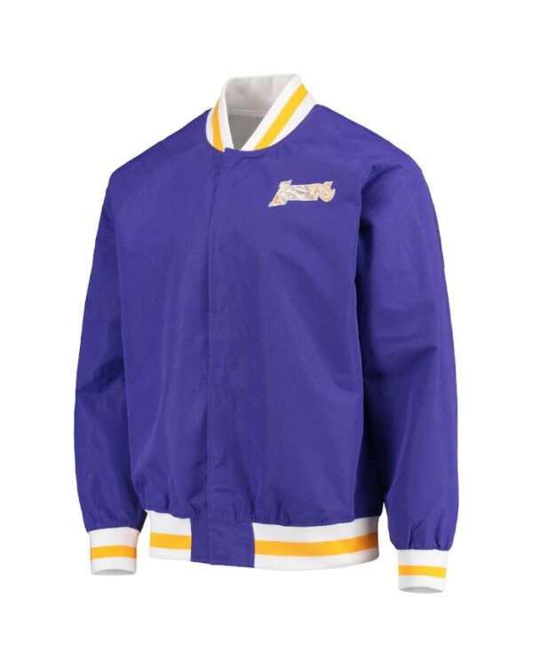 Lakers Mitchell & Ness Purple Hardwood Classics 75th Anniversary Authentic Warmup Full-Snap Jacket