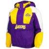 Los Angeles Lakers Starter Purple Body Check Raglan Hoodie Half-Zip Jacket