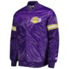 Los Angeles Lakers Starter Purple Pick & Roll Satin Full-Snap Varsity Jacket