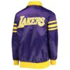 Los Angeles Lakers Starter Purple The Captain II Full-Zip Varsity Jacket