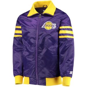 Los Angeles Lakers Starter Purple The Captain II Full-Zip Varsity Jacket