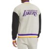 Los Angeles Lakers Tommy Jeans Gray James Fleece Full-Snap Varsity Jacket