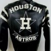 MLB Black And White Houston Astros Leather Jacket