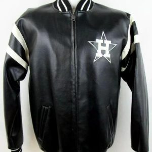 MLB Black And White Houston Astros Leather Jacket