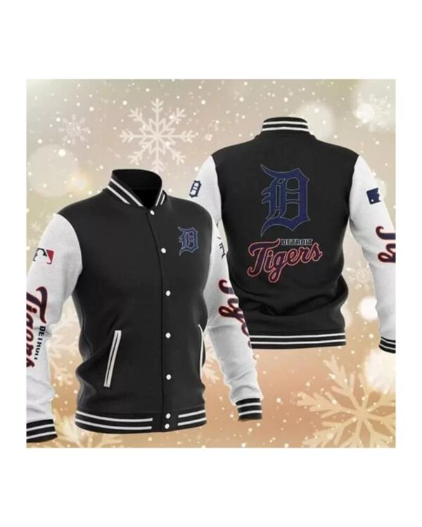 MLB Black Detroit Tigers Baseball Varsity Jacket
