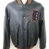 MLB Black Detroit Tigers Leather Jacket