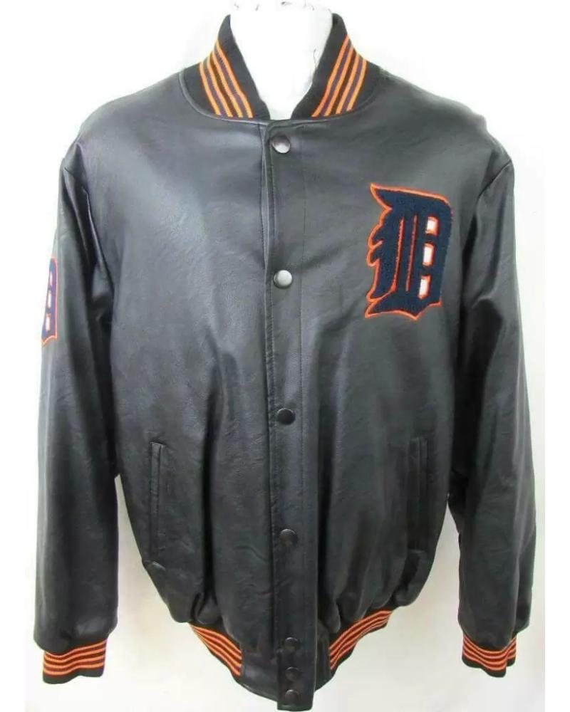 MLB Black Detroit Tigers Leather Jacket - LA Jacket