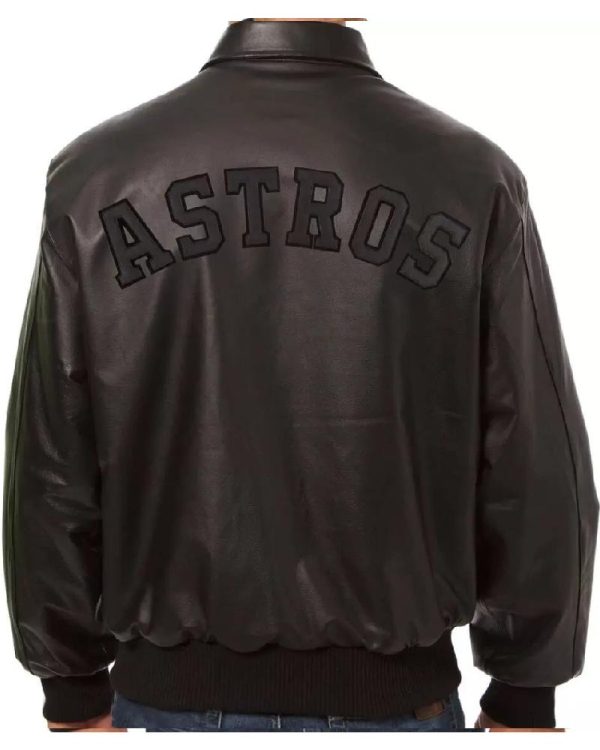 MLB Houston Astros Black Leather Jacket