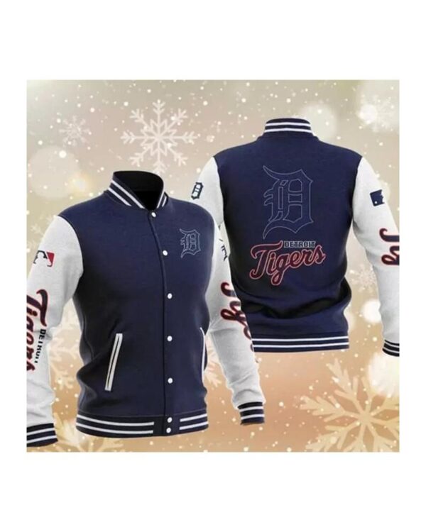 MLB Blue Detroit Tigers Baseball Varsity Jacket